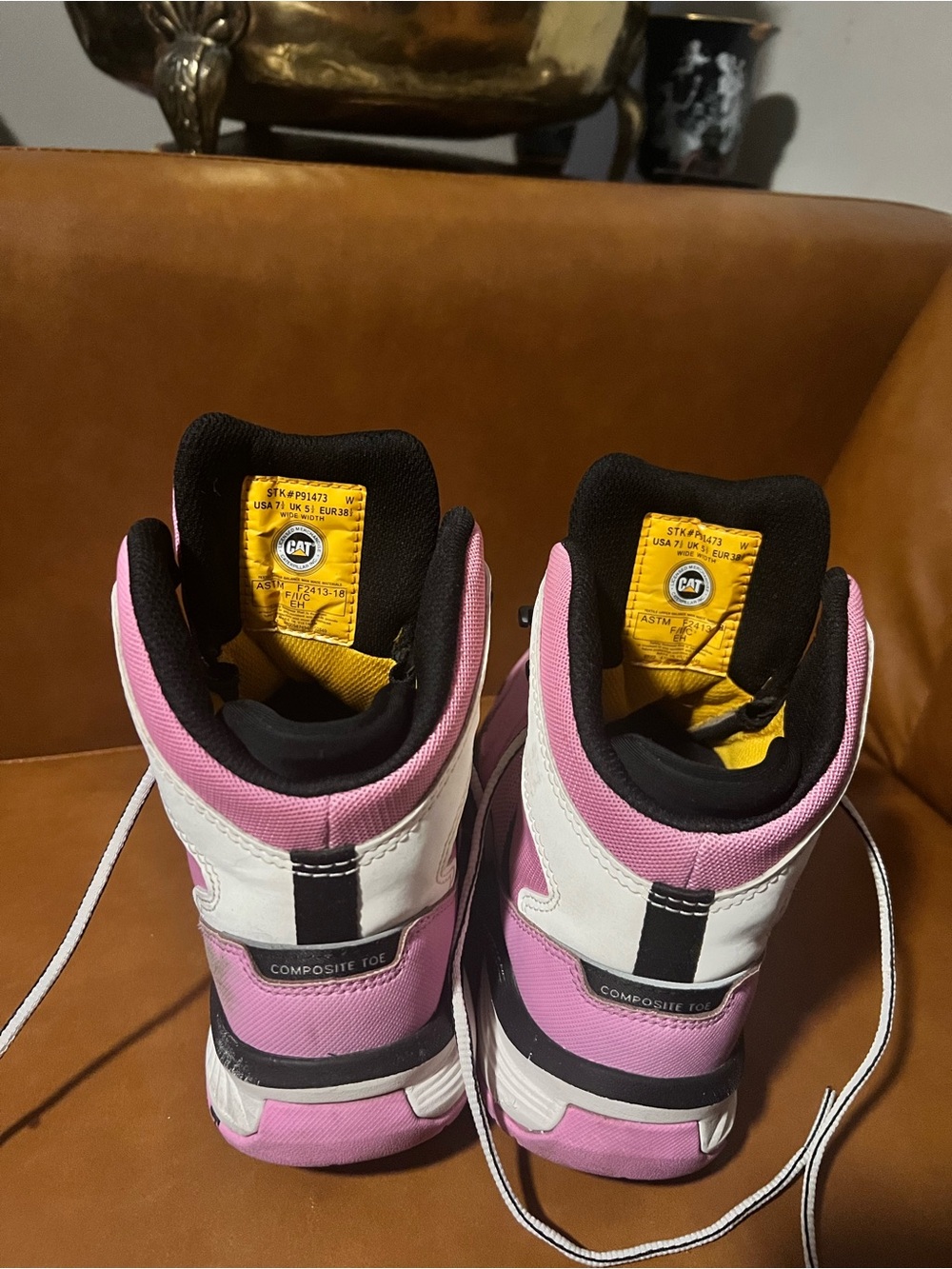 Caterpillar Quake Mid Composite Toe iwomen's work boots "Rose Bloom" pink sz 7 - Picture 6 of 11